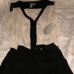 Classic Black & White Statement Jumpsuit Like new